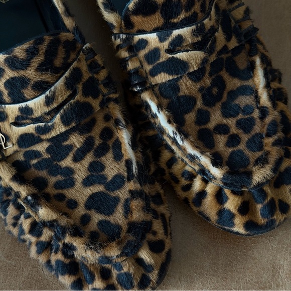 YSL Leopard Print Pony Hair Loafers - Picture 3 of 8